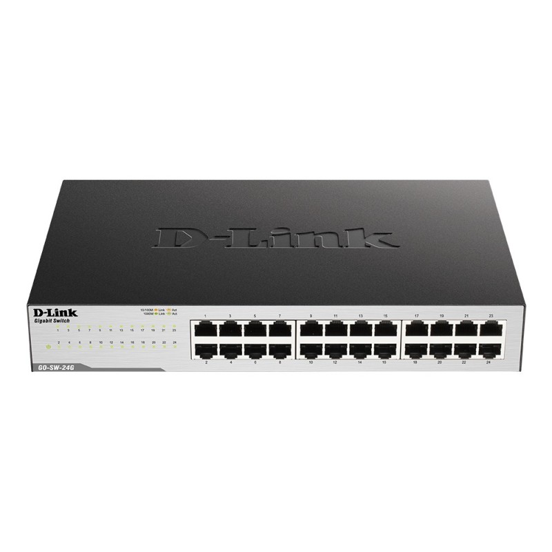 D-Link GO-SW-24G Unmanaged L2 Gigabit Ethernet (10/100/1000) 1U Black